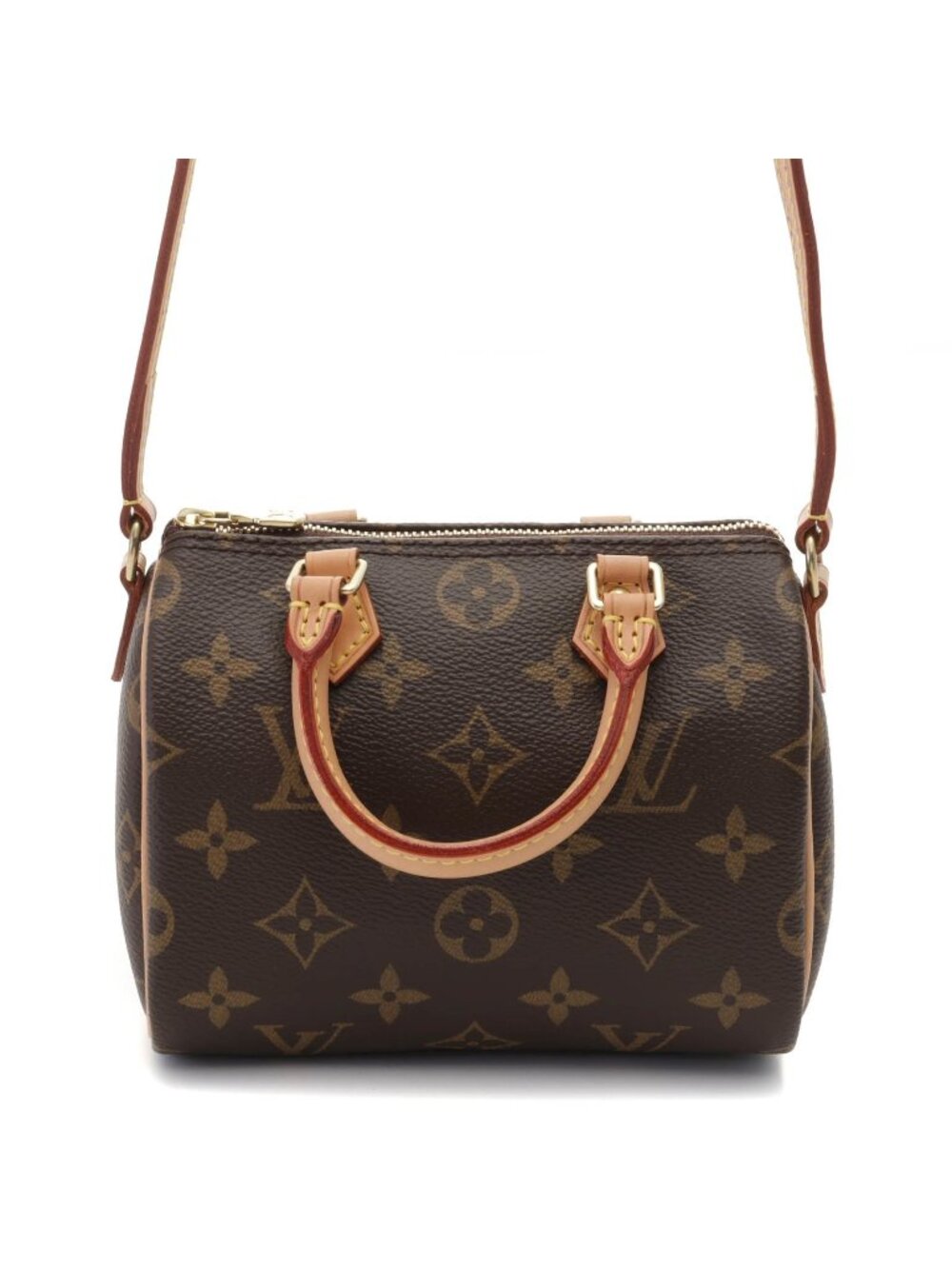 Louis Vuitton Nano Speedy Shoulder Bag Monogram Canvas Brown